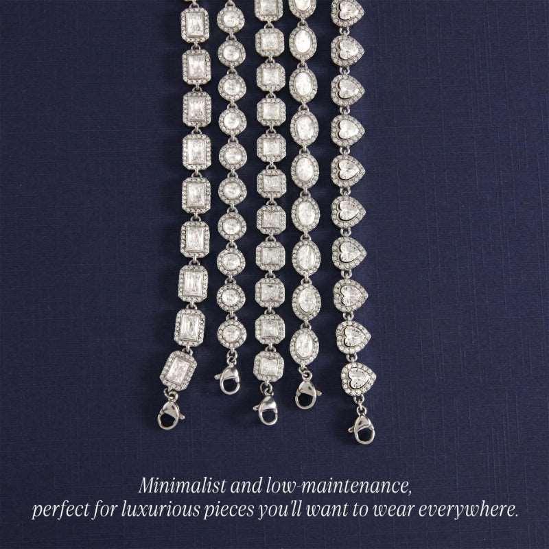 Titanium Steel Zircon Tennis Bracelet Ins-Style Jewelry